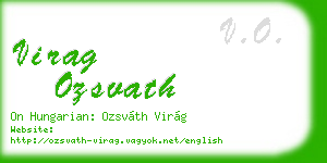 virag ozsvath business card